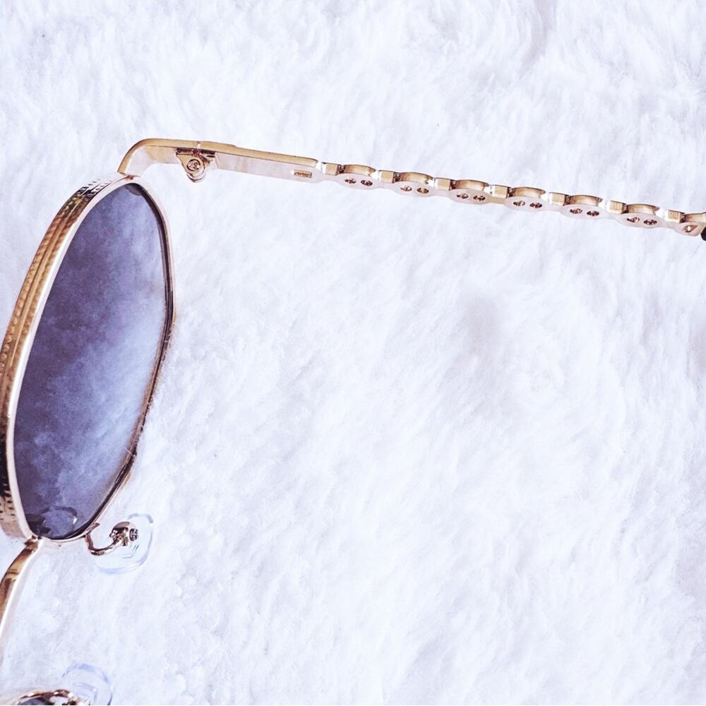 Phoebe Blue & Clear Geometric Sunglasses - Picture 6 of 13